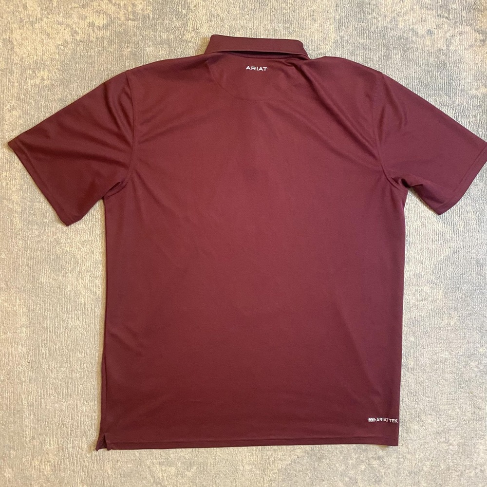 Ariat Polo Shirt Mens XLT Big Tall Red AriatTEK Heat Series Performance Golf - Picture 7 of 10